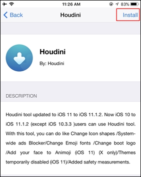 houdini tool jailbreak iOS Jailbreak 11