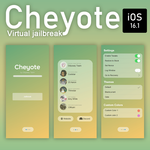 Cheyote iOS 16.1 virtual jailbreak
