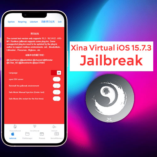 Xina virtual iOS 15.7.3 jailbreak