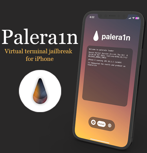 Palera1n virtual terminal jailbreak for iPhone