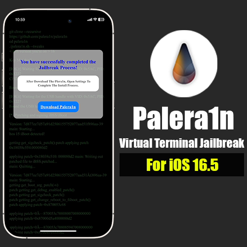  Palera1n Virtual Terminal Jailbreak for iOS 16.5
