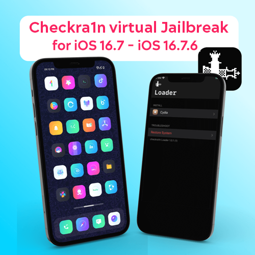 Checkra1n virtual Jailbreak for iOS 16.7 - iOS 16.7.6