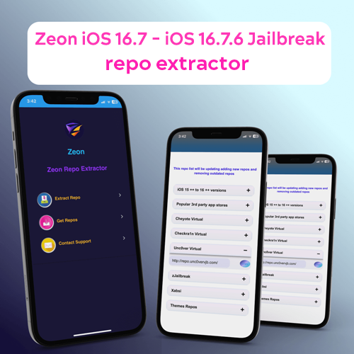 Zeon iOS 16.7- iOS 16.7.6 Jailbreak repo extractor