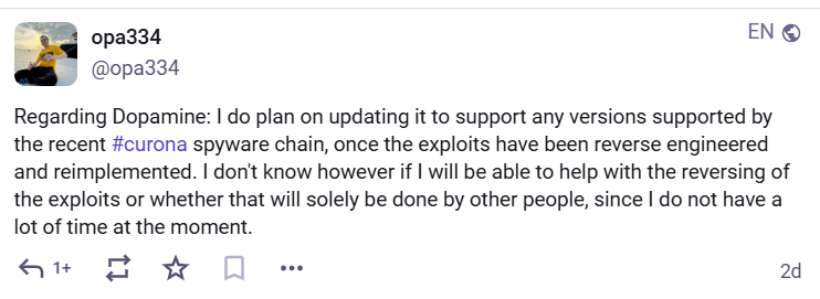 Dopamine for iOS 17 & higher with coruna