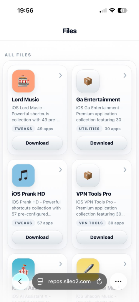 Sileo packages catalog