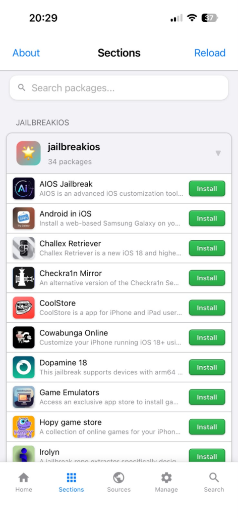 app list