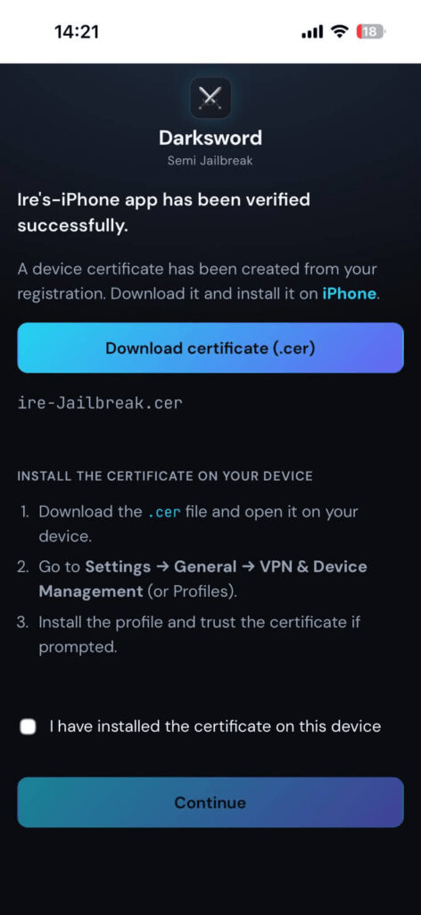 download certificate